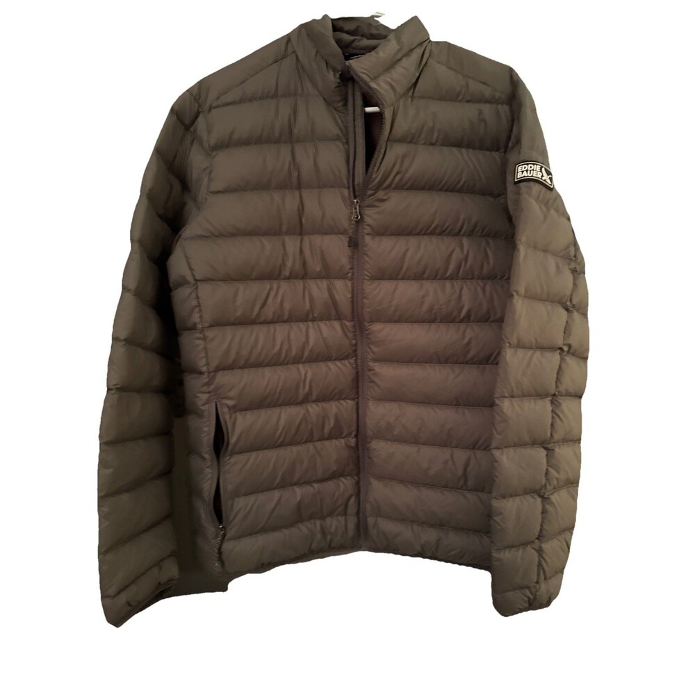 Eddie‎ Bauer EB650 Mens Small Gray Down Puffer Jacket Coat